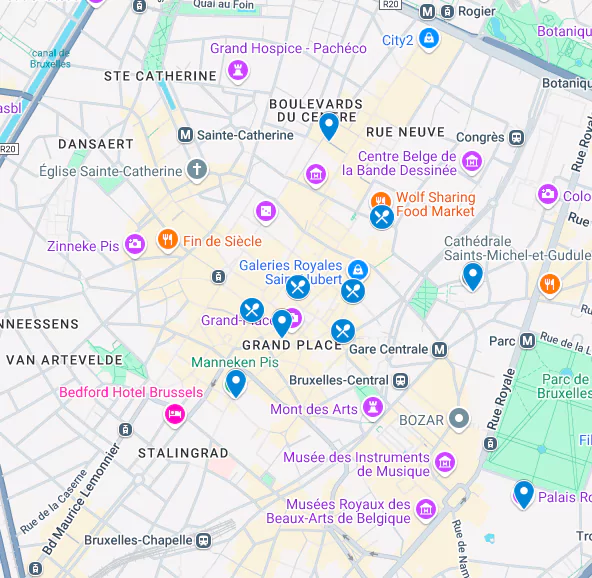 Harta cu atracții turistice pentru zona Centru