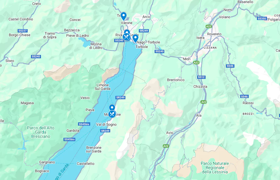 Harta cu atracții turistice pentru zona Nord